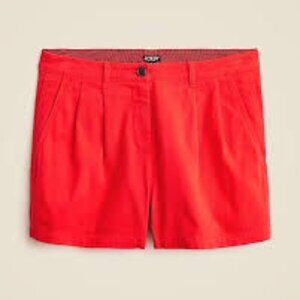 J.Crew 3" Pleated Heritage Chino Short - 6 - Elecric Red - NWT